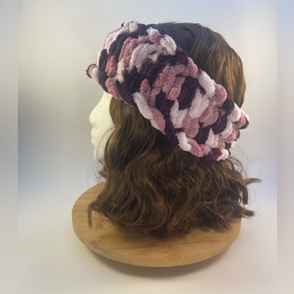 Handmade Women’s/Junior’s Winter Headband/Ear Wrap - Variegated Purple - Picture 5 of 9